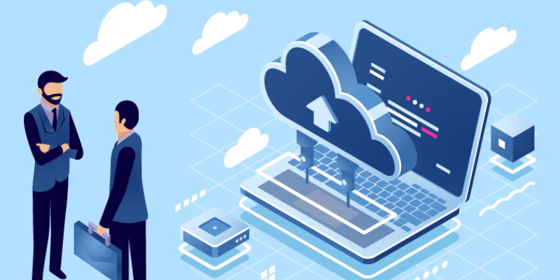 Infographic showing cloud strategy, migration steps, and optimization for Indian businesses