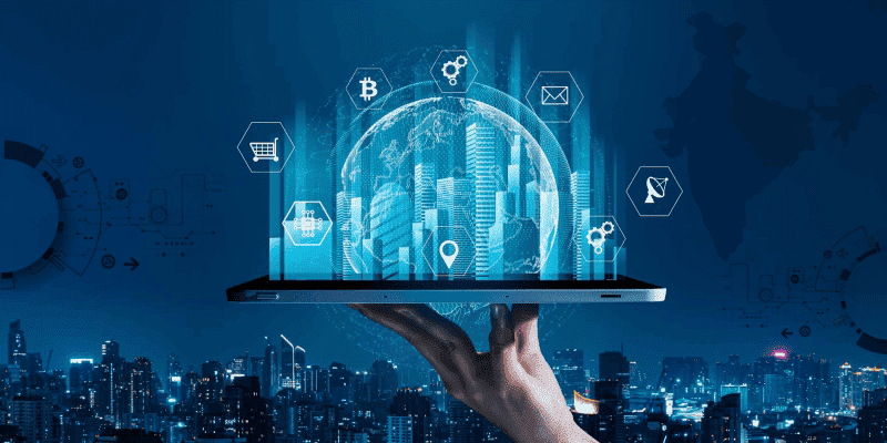 Digital transformation with blockchain, e-commerce, logistics, cloud computing, IT services, software development